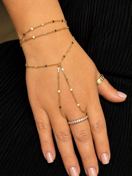 Schlichte Edelstahl-Handkette Aaliyah