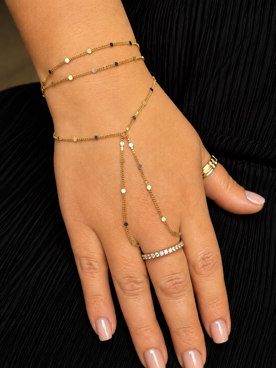 Schlichte Edelstahl-Handkette Aaliyah